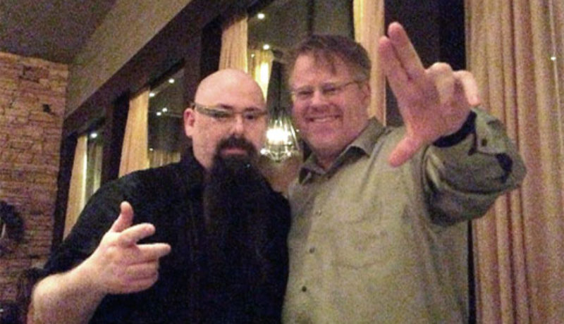 Robert Scoble and I wearing Glass
